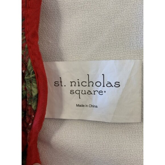 St. Nicholas Square Double Sided Red Ivy & Polka Dot Christmas Table Runner 50" - Picture 2 of 12